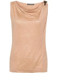 Alberta Ferretti - Belted-Shoulder Tank Top - Lyst