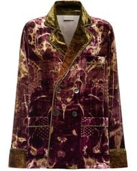 Pierre Louis Mascia - Damask-Pattern Velvet Jacket - Lyst