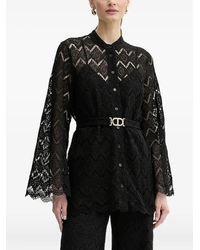 Twinset - レースパネル ベルテッド トップ - Lyst