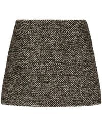 Dolce & Gabbana - Speckled Tweed Miniskirt - Lyst