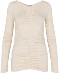 Samsøe & Samsøe - Ulrika Gathered-Detail T-Shirt - Lyst