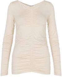 Samsøe & Samsøe - Ulrika Gathered-Detail T-Shirt - Lyst