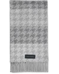 Piquadro - Houndstooth-Pattern Fringed Scarf - Lyst
