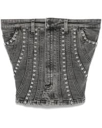 Mugler - Jeans-Bustier Mit Nieten - Lyst