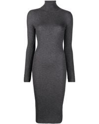 Wild Cashmere - Ribbed-Knit Long-Sleeve Midi Dress - Lyst