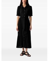 Morgan - Belted Tiered Midi Dress - Lyst