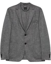 ZEGNA - Buttoned Herringbone-Pattern Blazer - Lyst