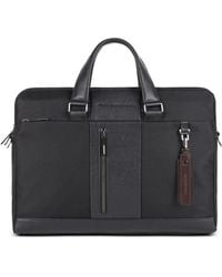 Piquadro - Pochette D'Ordinateur À Logo Embossé Et Empiècements - Lyst