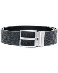 Calvin Klein - Monogram-logo Leather Belt - Lyst