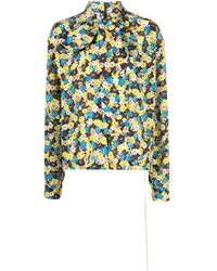 Plan C - Seidenhemd Mit Blumen-Print - Lyst