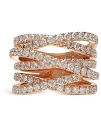 Leo Pizzo - 18Kt Rose Diamond Waves Ring - Lyst