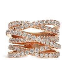 Leo Pizzo - 18Kt Rose Diamond Waves Ring - Lyst