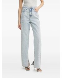 Patrizia Pepe - Crystal-Embellished Straight-Leg Jeans - Lyst
