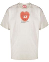 DIESEL - | T-shirt con logo | Uomo | BEIGE | L - Lyst