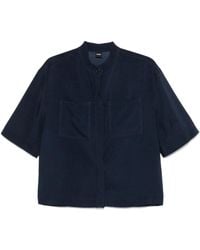 BOSS - Band-Collar Shirt - Lyst