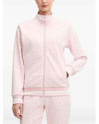 Guess - Aggie Monogram-Print Zip-Up Sweatshirt - Lyst