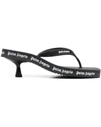 Palm Angels - Logo-Print Heeled Flip Flops - Lyst