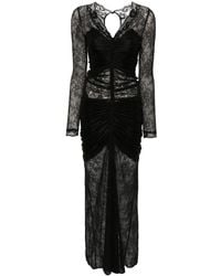 Rabanne - Lace-panel Long-sleeve Dress - Lyst