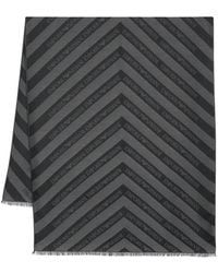 Emporio Armani - Sciarpa Con Motivo Chevron Jacquard - Lyst