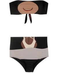 Amir Slama - Graphic-Print Bandeau Bikini - Lyst