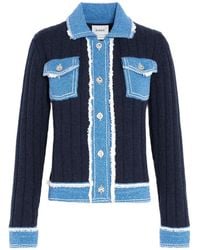 Barrie - Ribbed-Knit Denim-Effect Jacket - Lyst