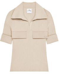 Courreges - Geribbelde Polotop Met Klepzak - Lyst