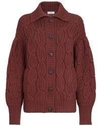 Brunello Cucinelli - Cashmere Feather Yarn Heritage Cable Cardigan - Lyst