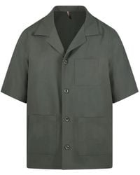 Santaniello - Camisa Con Bolsillos De Parche Y Manga Corta - Lyst