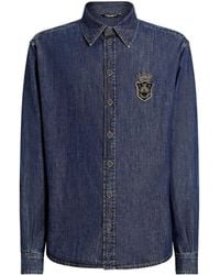 Dolce & Gabbana - Chemise En Jean À Patch Logo - Lyst