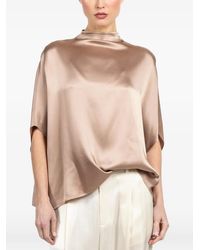 LAPOINTE - Blouse En Satin Style Cape - Lyst