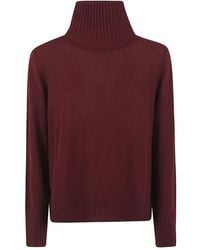 Allude - Maglione A Coste Con Collo Alto - Lyst