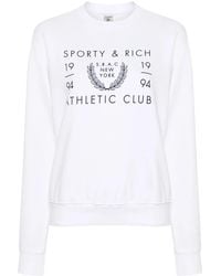 Sporty & Rich - Srac Logo-Print Cotton Sweatshirt - Lyst
