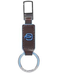 Piquadro - Carabiner Leather Keyring - Lyst