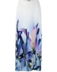 Marc Cain - Lily-Print Pleated Midi Skirt - Lyst