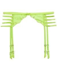 Fleur du Mal - Rose-Embroidered Garter Belt - Lyst