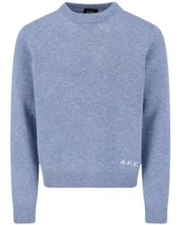 A.P.C. - Edmond Pullover Mit Logo-Stickerei - Lyst