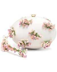 Self-Portrait - Flower-Embellishment Clutch Bag - Lyst