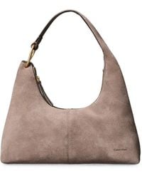 Calvin Klein - Suede Shoulder Bag - Lyst