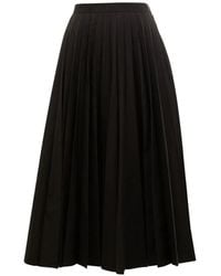 Junya Watanabe - Wool Midi Pleated Skirt - Lyst