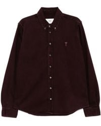 Ami Paris - Hemd Mit Logo-Stickerei - Lyst