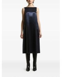 Peserico - Boat-Neck Satin Dress - Lyst