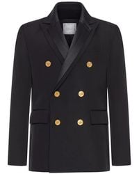 Sacai - Double-Breasted Cotton Blazer - Lyst