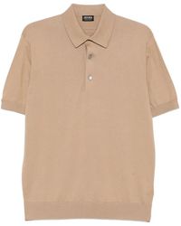 ZEGNA - Short-Sleeve Ribbed-Knit Polo Shirt - Lyst