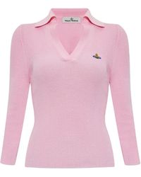Vivienne Westwood - Orb-Embellished Ribbed Top - Lyst