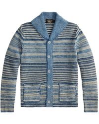 RRL - Striped Button Cardigan - Lyst