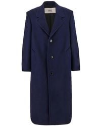 Ami Paris - Single-breasted Virgin Wool Coat - Lyst