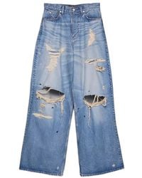 MASU - Distressed Wide-Leg Jeans - Lyst