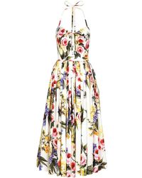 Dolce & Gabbana - Vestido midi con estampado Garden - Lyst
