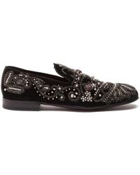 Dolce & Gabbana - Embroidered Velvet Slippers - Lyst