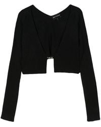 Emporio Armani - Ribbed-knit Cropped Cardigan - Lyst